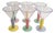 Vintage Two-Tone Stemmed Cocktail Glasses, 1980s, Set of 6 For Sale