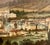 Wood C. 1890 Antique Central European Cityscape Oil Painting With Cathedral and Hillside Castle Framed For Sale - Image 7 of 10