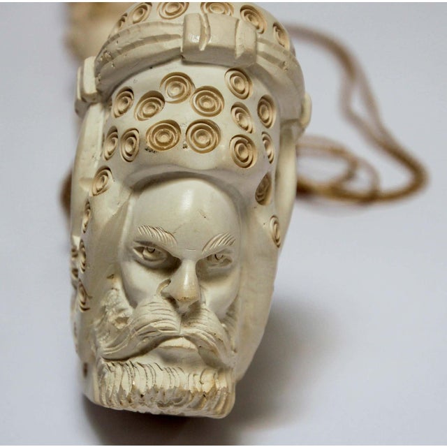 Carved Turkish Meerschaum Pipe, Moorish Style, Hand-Crafted, 1950 For Sale - Image 12 of 18