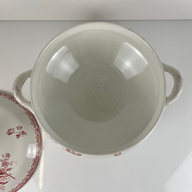 Ceramic Soup Tureen Fontange Model in Red from Sarreguemines, 1918 For Sale - Image 7 of 15
