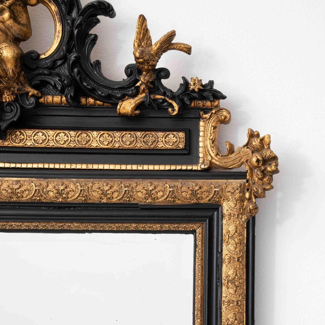 19th Century France Napoleon III Gold Wood Mirror For Sale - Image 9 of 11