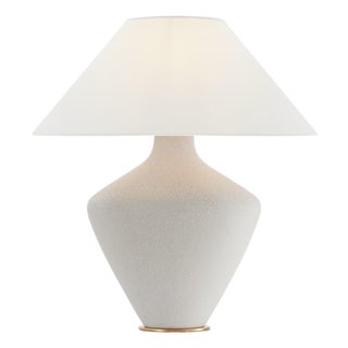 Kelly Wearstler by Visual Comfort Signature Rohs Extra Large Table Lamp in Porous White with Linen Shade For Sale