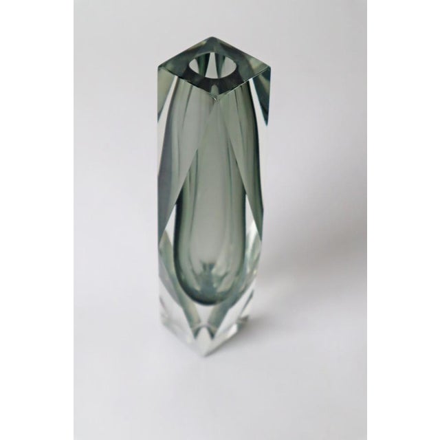 Smoky Grey Murano Glass Vase attributed to Flavio Poli for A. Mandruzzato, 1960s For Sale - Image 3 of 10