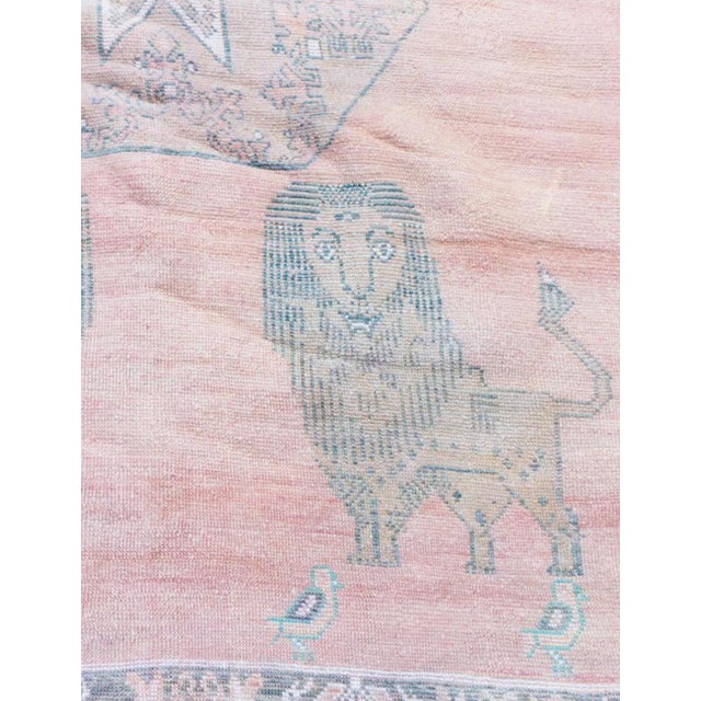 1980s Handwoven Berber Wool Rug With Animal Motifs - 10.2 X 6.8 Ft For Sale - Image 4 of 6