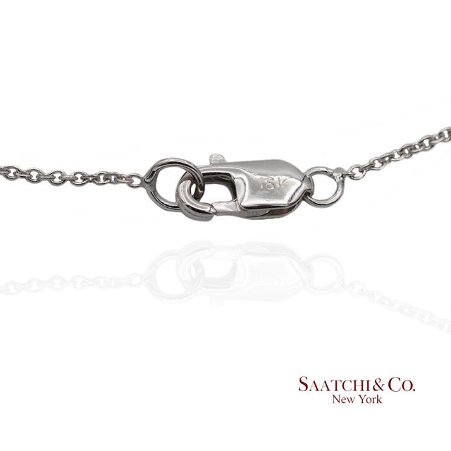 Early 21st Century 18k(750) White Gold Natural Diamond Rhombus Shape Pendant Necklace With Chain For Sale - Image 5 of 11