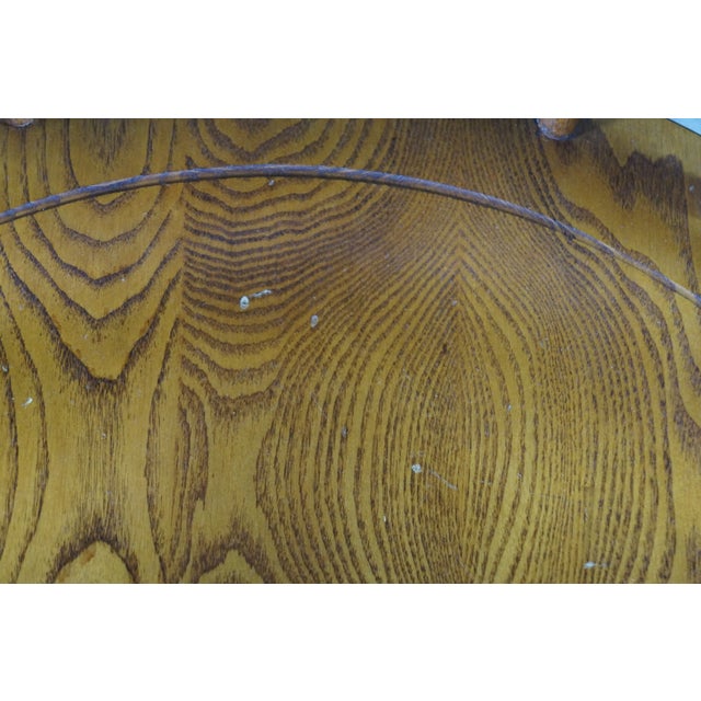 Vintage Nichols & Stone Oak Windsor Rocking Chair Hoop Back Colonial Rocker For Sale - Image 11 of 17