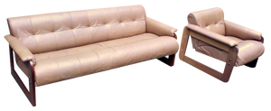Set of MP-185 Sofa and Lounge Chair by Percival Lafer, 1970s