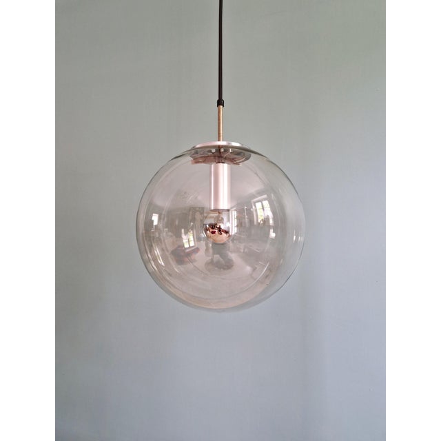 1970s Space Age Pendant Light in Smoked Glass by Glashütte Limburg, 1970 For Sale - Image 5 of 16