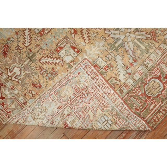 Antique Zabihi Collection Room Size Heriz Rug - 6'10" x 9'10" For Sale - Image 10 of 12