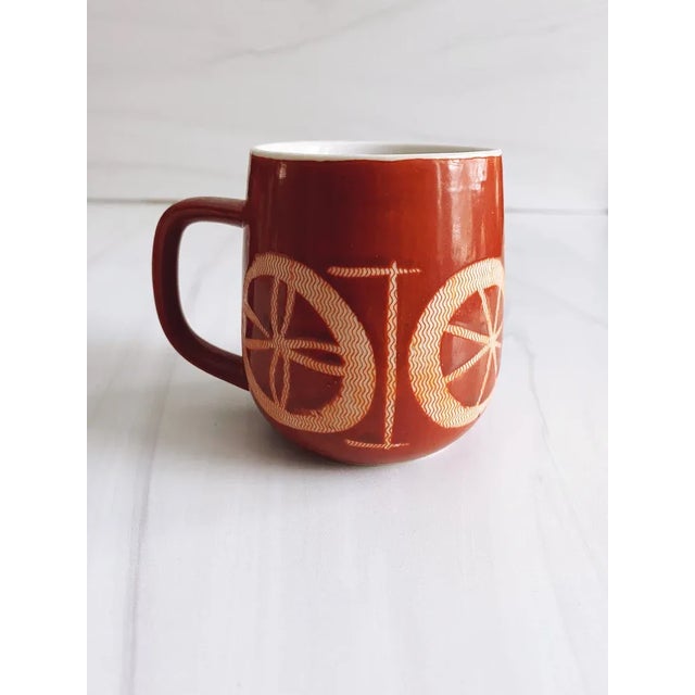 1960s Vintage 1960s Mod Ceramic Burnt Orange Coffee Mug For Sale - Image 5 of 5