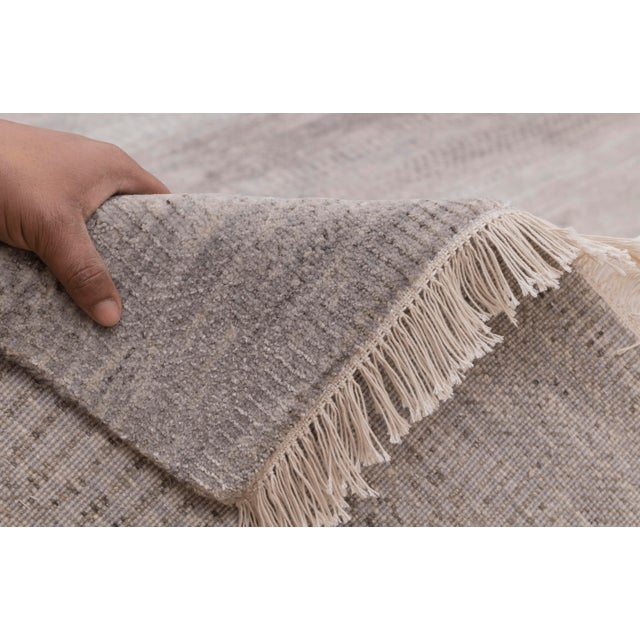 12' x 15' Savannah Hand Knotted Modern Grey Wool & Silk Rug For Sale - Image 14 of 17