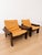 1970s Vintage Oak and Orange Velvet Armchairs, 1979, Set of 2 For Sale - Image 5 of 8