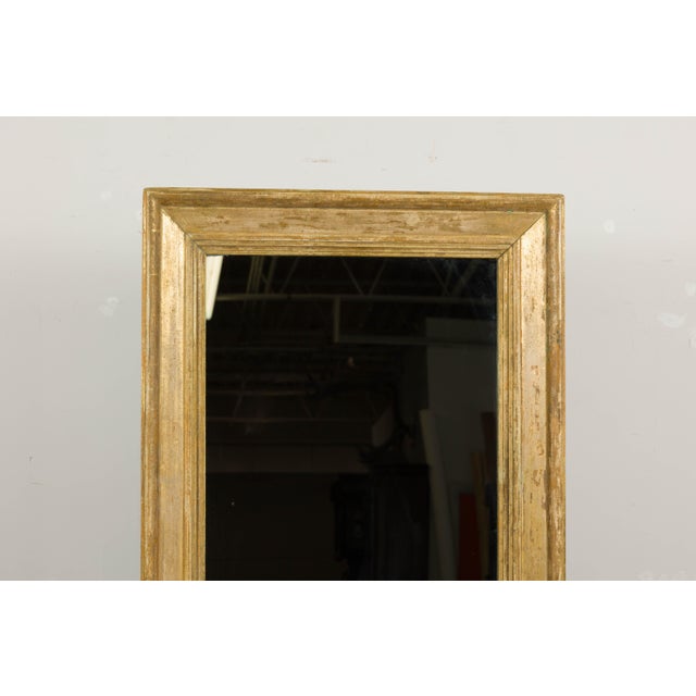 Wood 19th Century French Painted Wood Rectangular Mirror with Rustic Character For Sale - Image 7 of 12
