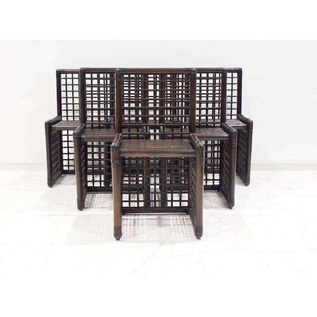 Bamboo and Rattan Chairs by Afra & Tobia Scarpa for Maxalto, 1970s, Set of 6 For Sale - Image 16 of 16