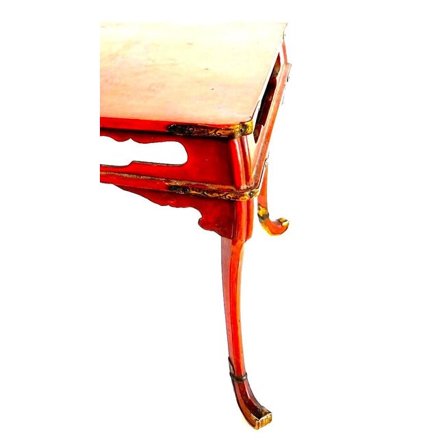 Small Antique Japanese Red Lacquer Stand For Sale In Chicago - Image 6 of 7