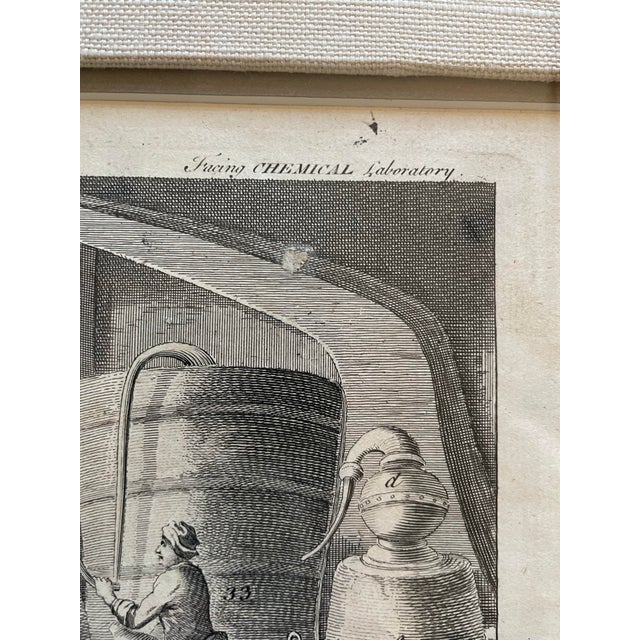 Eggshell Nathaniel Parr Engraving 1751 for J. HInton's New Dictionary of Arts & Sciences. Chemical Laboratory For Sale - Image 8 of 12