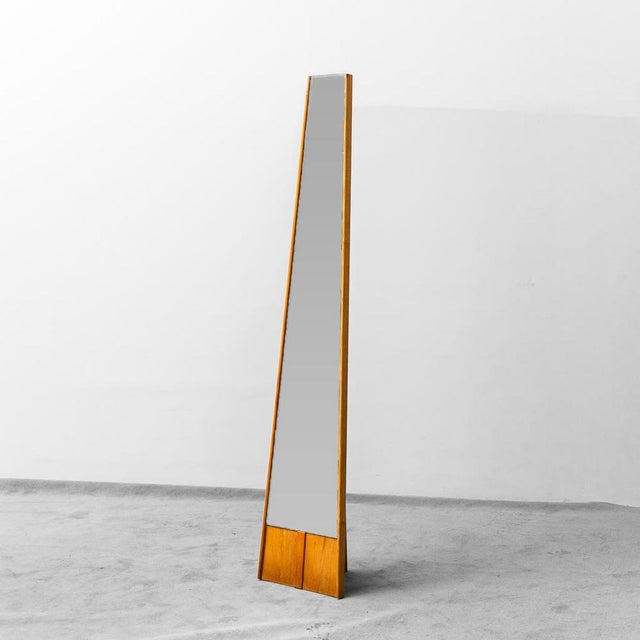 Wooden Floor Mirror, 1970s For Sale - Image 6 of 6