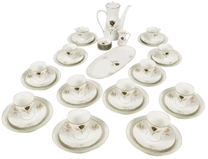 Art Deco Coffee and Dessert Set by Raymond Loewy from Rosenthal, 1950s, Set of 47