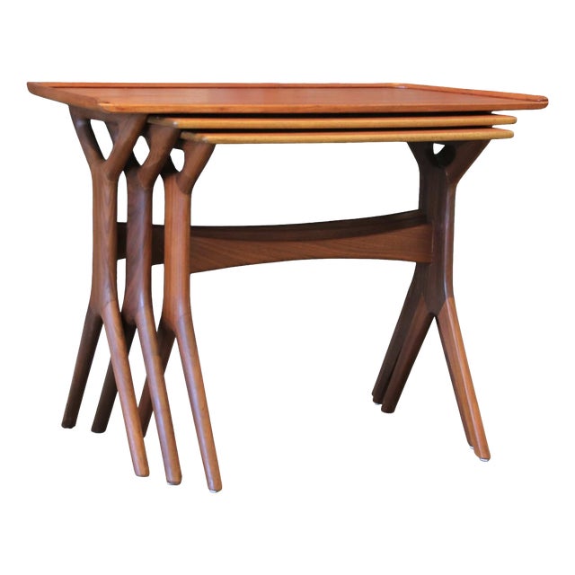 Teak Desks by Johannes Andersen for CFC Silkeborg, 1960s, Set of 3 For Sale