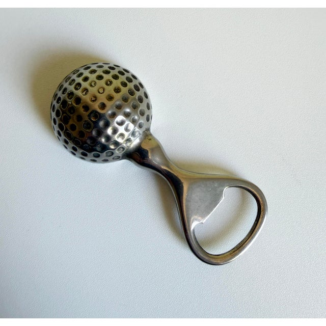 Vintage Silver Golf Ball Bottle Opener For Sale - Image 4 of 7