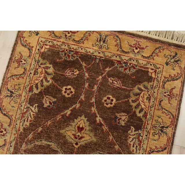 Agra Runner 2’7” X 13’9” Brown Wool Traditional Hand-Knotted Oriental Rug For Sale In Philadelphia - Image 6 of 14