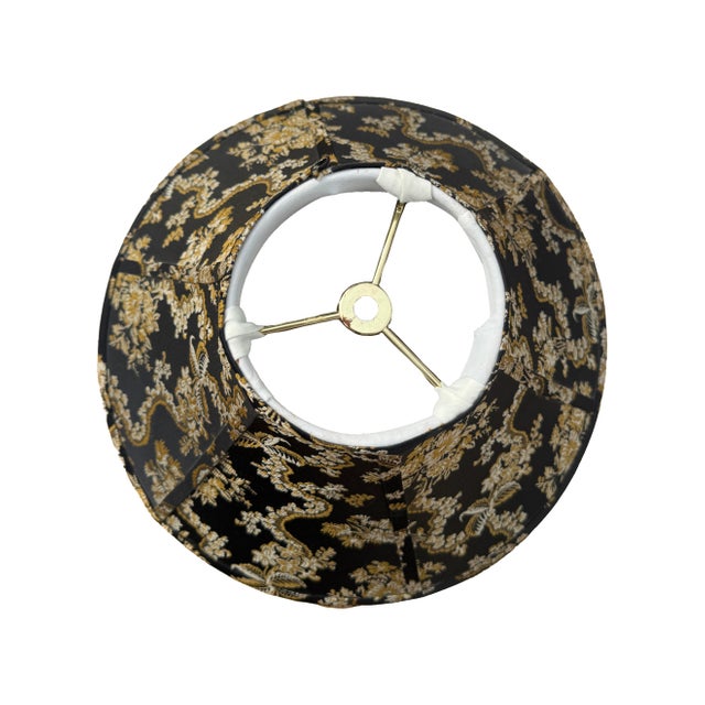 Mid 20th Century Mid 20th Century Pagoda Style Black & Gold Chinoiserie Lamp Shade, Hollywood Regency For Sale - Image 5 of 6
