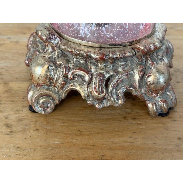 Pink Mid 20th Century Murano Barovier & Toso Style Pink Bullicante Glass Table Lamps - a Pair For Sale - Image 8 of 18