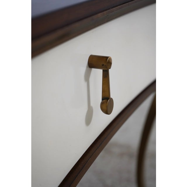 Brown Century Modern Design Mirror Back Nightstand Hall Table For Sale - Image 8 of 12