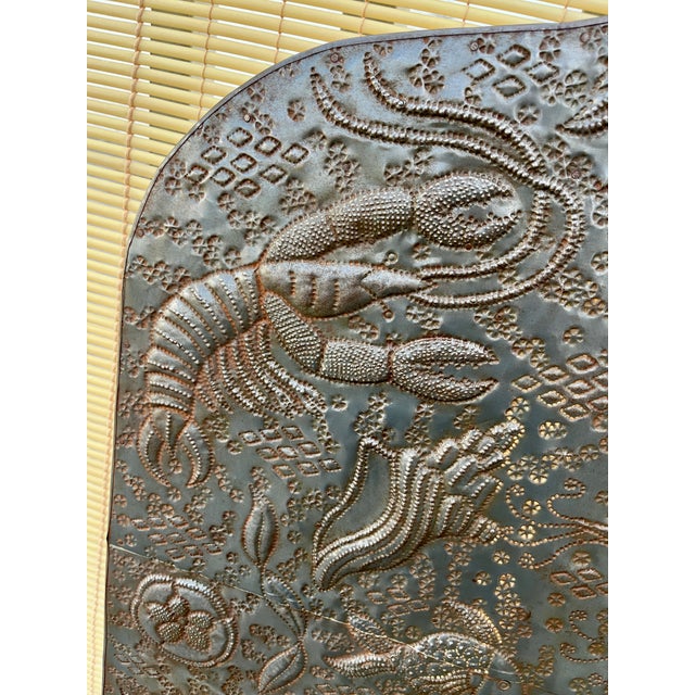 Vintage Bohemian Hand-Embossed Sheet Metal King Size Headboard. Circa 1980s For Sale - Image 17 of 18