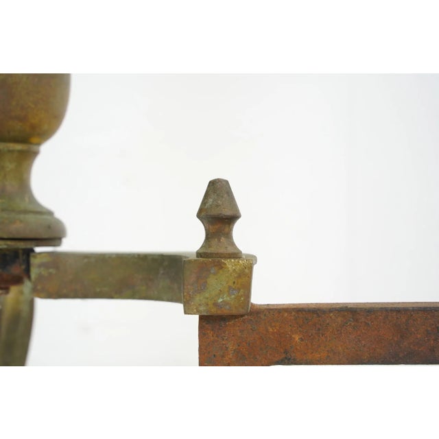 Pair of Vintage Federal Brass Andirons For Sale - Image 6 of 12