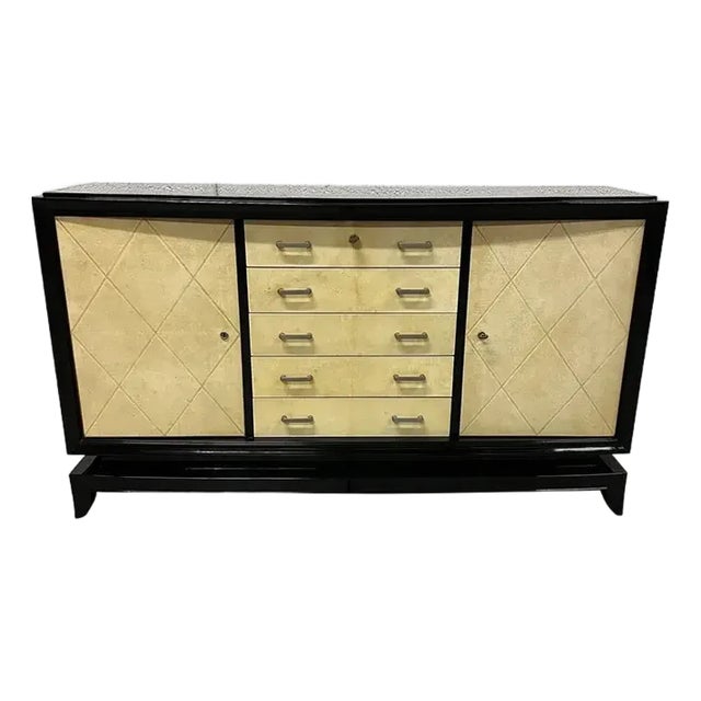 Masterpiece French Art Deco Parchment Sideboards / Buffet 1935s For Sale