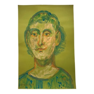 Contemporary Original E.J.Hartmann Abstract Male Portrait Painting Signed For Sale