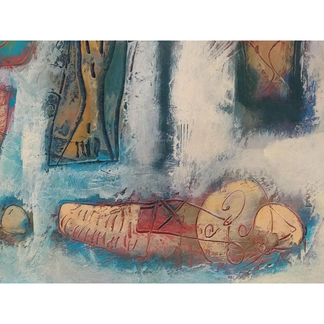 Hector Ramirez Ortega, Composition, 1990, Mixed Media on Canvas For Sale - Image 4 of 8