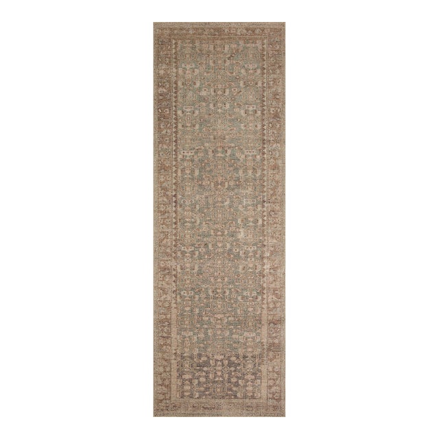 Angela Rose x Loloi Aubrey Rug Sage / Bark 2'-6" x 9'-6" Runner Rug For Sale