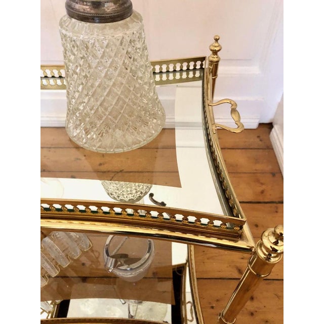 Hollywood Regency Bar Cart in Brass, 1950s For Sale - Image 6 of 15