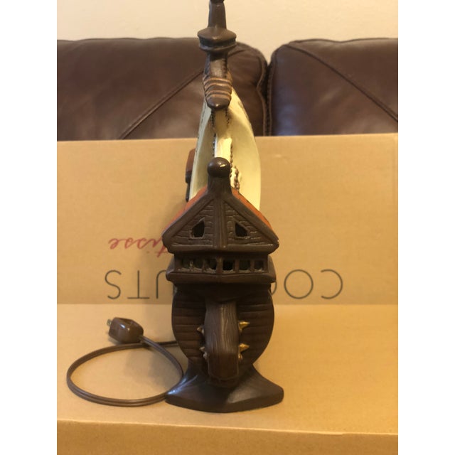 1950s 1950s Mid-Century Modern Ceramic Spanish Galleon Ship Tv Accent Lamp For Sale - Image 5 of 10