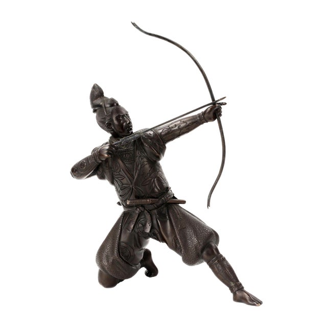 Japanese Bronze Figure of Samurai Archer, 1800s For Sale - Image 8 of 8
