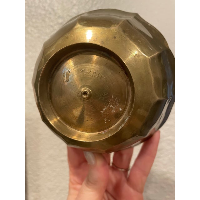 Mid-Century Modern Vintage Small Brass Mid-Century Modern Lotus Flower Bowl For Sale - Image 3 of 5