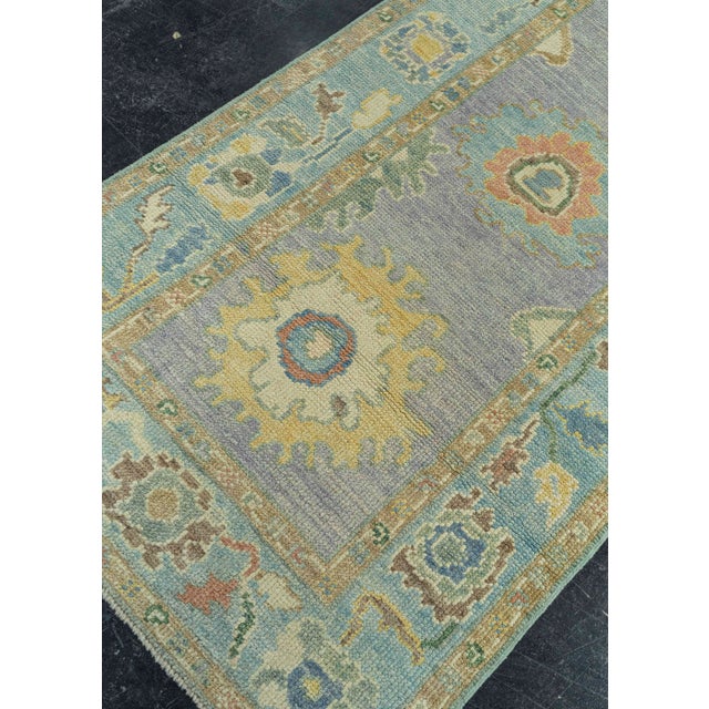 Turkish Oushak Rug 2'10" x 8'3" #19534 For Sale In Houston - Image 6 of 8