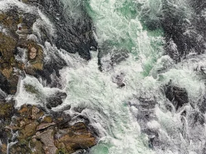 "AV_Rhine_Falls_053" Contemporary Aerial View Limited Edition Photograph by Bernhard Lang