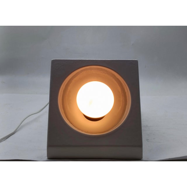 White White Ceramic Table Lamp by Enzo Bioli for Il Picchio, Italy, 1970s For Sale - Image 8 of 9