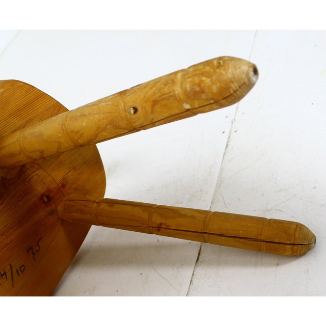 Swedish Stool in Pith Pine, 1975 For Sale - Image 13 of 16