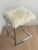 1970s Chrome Flat-Bar Sheepskin Stool by Pace For Sale - Image 9 of 11