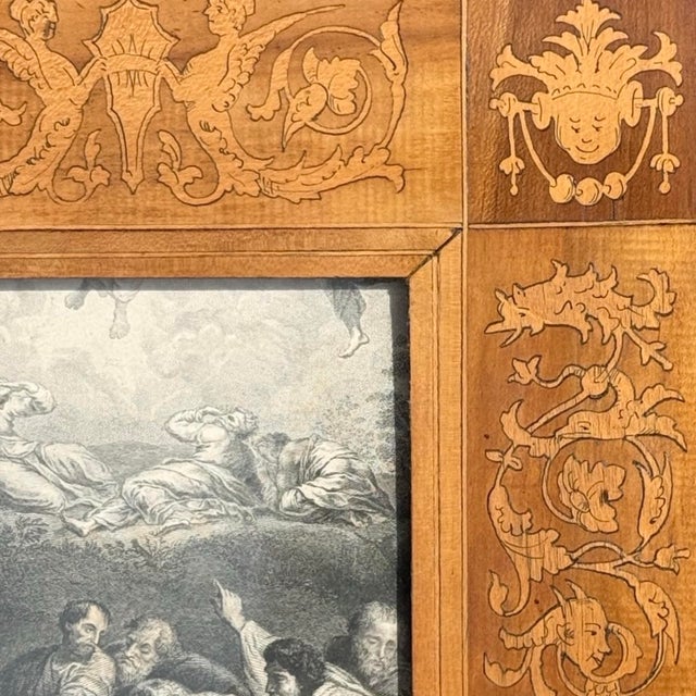 Antique Italian Sorrento Marquetry Picture Frame, Inlaid Wood Frame, Vintage Italian Wood Photo Frame, Grand Tour Decor For Sale - Image 4 of 7