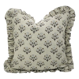 Diwali Flower Thick Linen Ruffle Pillow Cover Premium 26x26 Inch Decorative Cushion For Sale