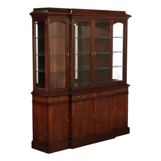 Henkel Harris Regency Style Mahogany Breakfront China Cabinet For Sale