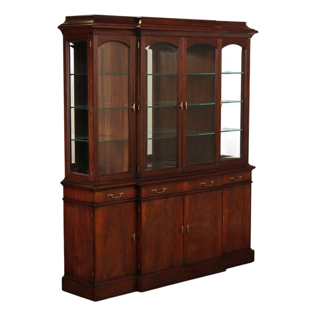 Henkel Harris Regency Style Mahogany Breakfront China Cabinet For Sale