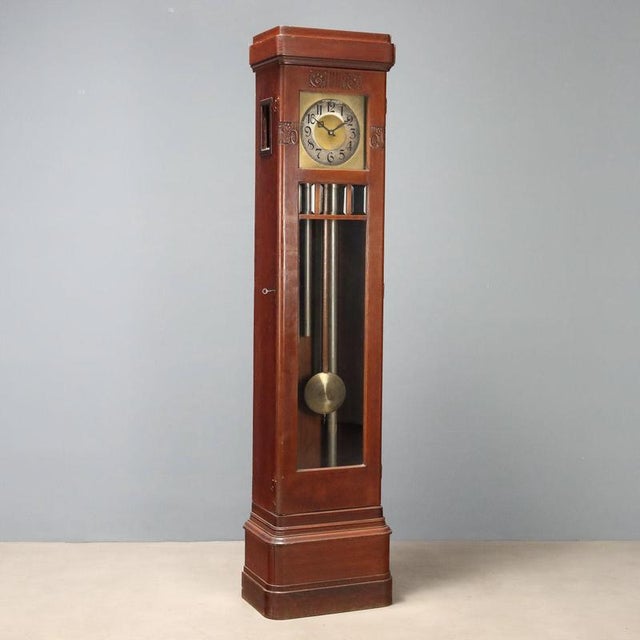 Antique Art Nouveau Mahogany Pendulum Clock For Sale - Image 11 of 11