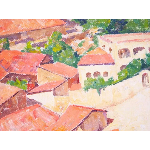 Mid 20th Century Gilt Wood Framed Oil / Board Painting For Sale - Image 9 of 13