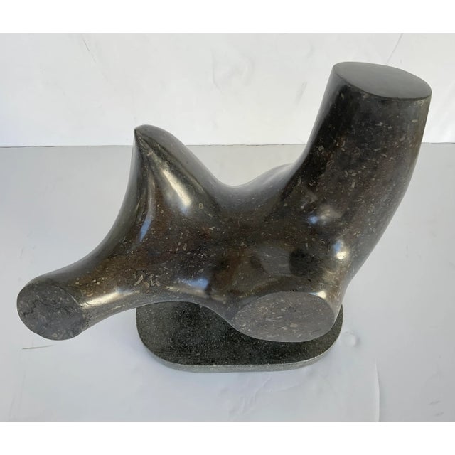 Abstract Abstract Modern Dark Gray Marble Amorphous Sculpture For Sale - Image 3 of 4